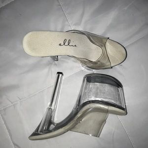 7 inch Ellie clear heels